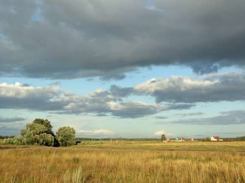 Russia Landscape Scenic Fields Farm Rural Country