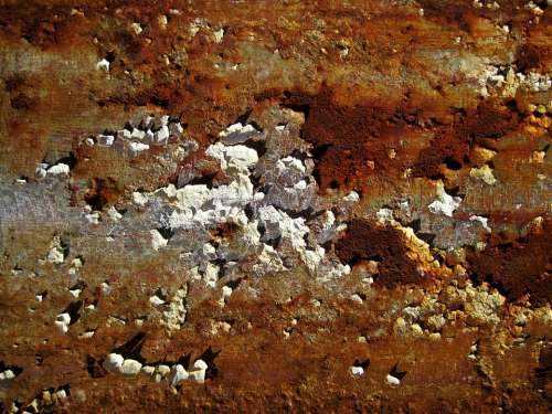 Rust Flaky White Paint Crusty Rust Decay Weather