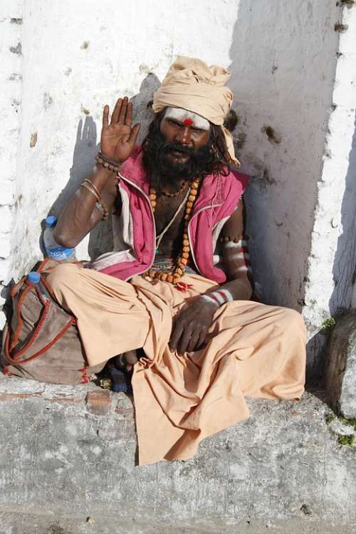 Sadhu Holy Man Kathmandu Hindu Nepal Man Old