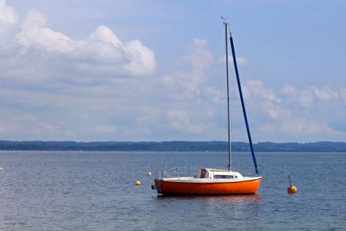 Sailing Boat Boat Individually Dock Anchorage Calm