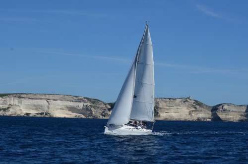 Sailing Boat Corsica Sea France Coast Water
