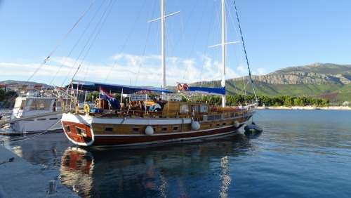 Sailing Boat Croatia Stobric Port Dalmatia Boat