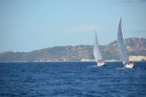 Sailing Boats Sail Boats Race Corsica Sea