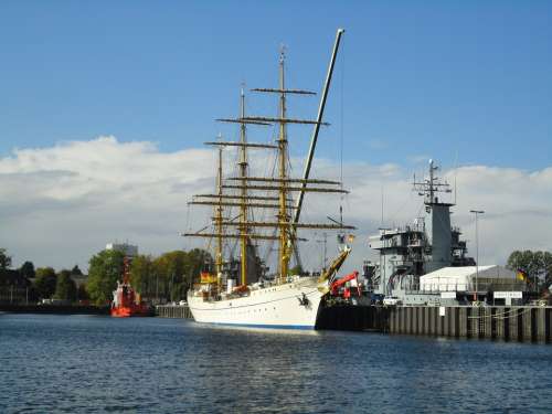 Sailing Vessel Gorch Fock Training Ship Navy Port
