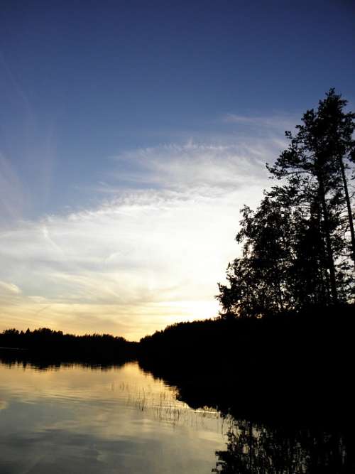 Saimaa Sunset Finnish Summer Nature Savonlinna