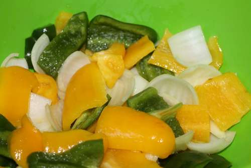 Salad Yellow Pepper Green Onion Vegetables