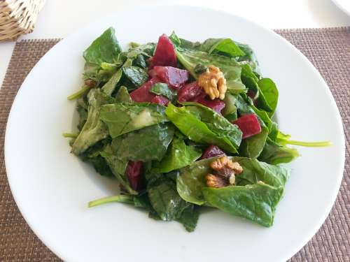 Salad Spinach Beetroot Walnuts Leaf Spinach
