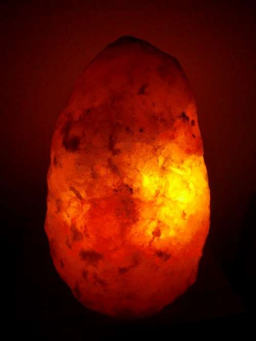 Salt Crystal Lamp Shining Orange Cozy Glow Romance