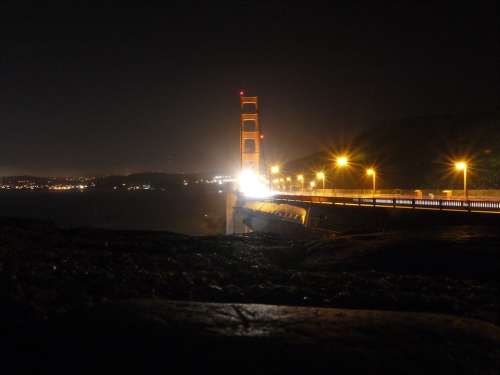 San Francisco Usa Golden Gate Bridge Night Light