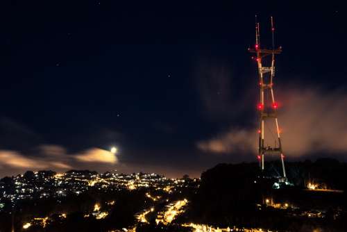 San Francisco California Sky Night Evening Lights