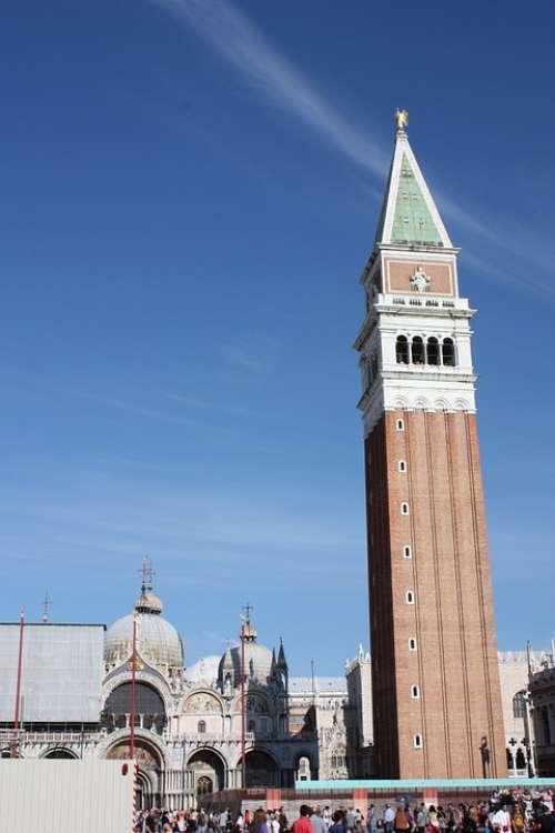 San Marco Square Venice Tower Plaza Italy Culture