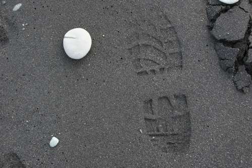 Sand Footprint Stone Zen