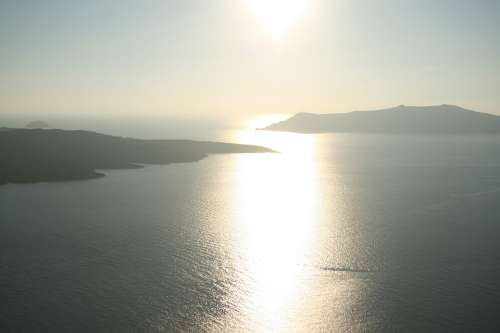 Santorini Sea Greece Cyclades The Coast Landscapes