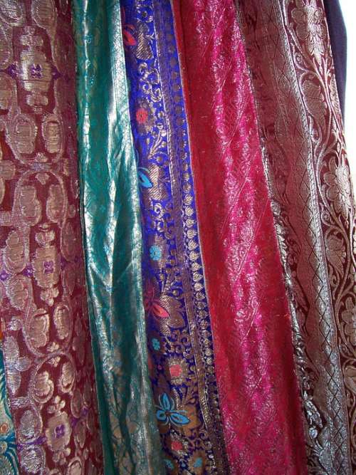 Sari Fabric Drapes Curtain Curtains Shimmer