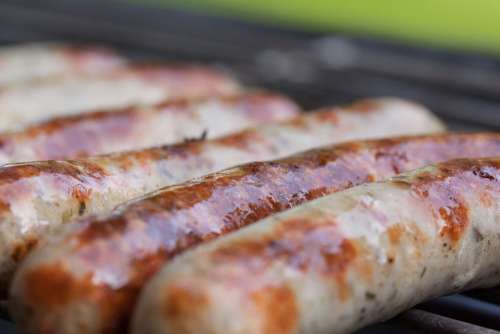 Sausage Bratwurst Sausages Barbecue Grill Heat
