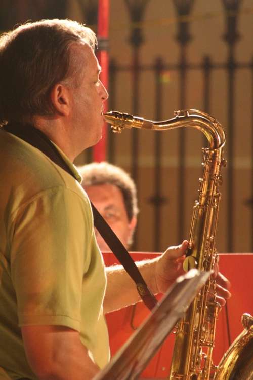 Saxophone Music Musician Bandsman Instrument Jazz