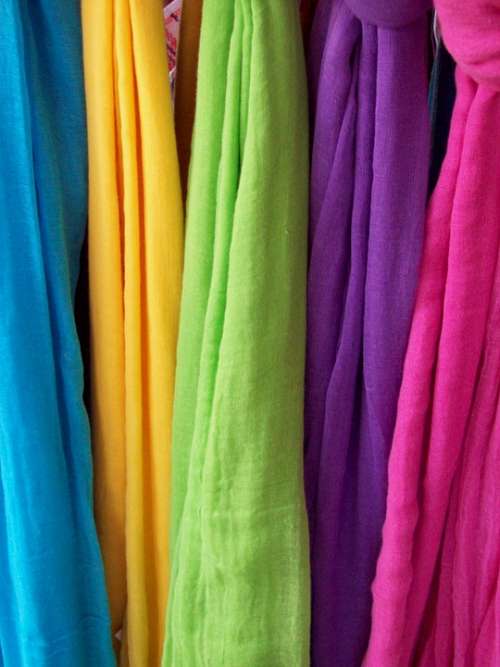 Scarves Colours Rainbow Female Clothing Fabric