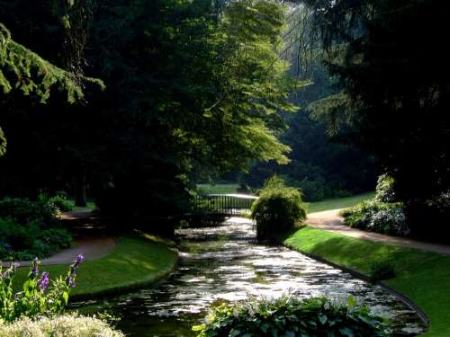 Schlossgarten Benrath Düsseldorf Park Bridge