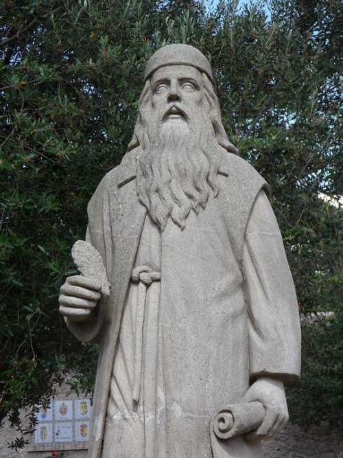 Scholar Hermit Statue Figure Man Sculpture