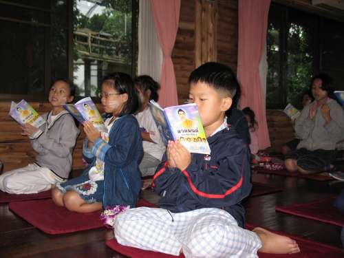 School Children Learning Buddhism Buddhists Camp
