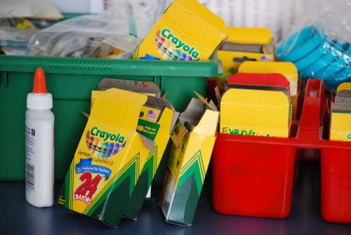 School Supplies Back To School Crayons Glue