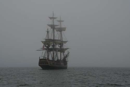 Schooner 3-Mast Ship Sea Mist Sailing Vessel