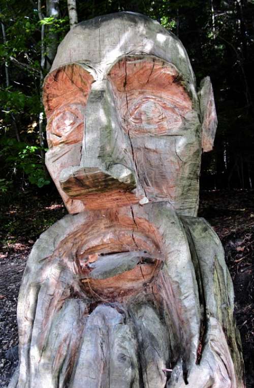 Sculpture Wood Carving Wood Carving Face Handmade