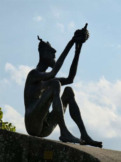 Sculpture Bronze Statue Wine God Of Wine
