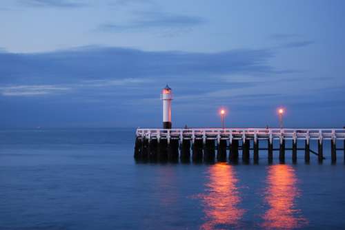 Sea Lighthouse Water Nieuwpoort Pier Romantic