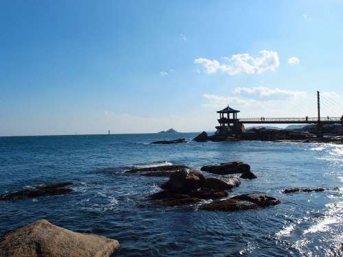 Sea Winter Sokcho Winter Sea Rock Gangwon Do