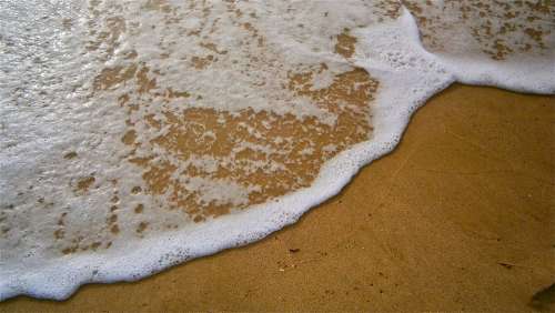 Sea Beach Foam Wave Sand Water Nature Ocean