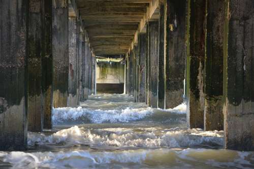 Sea Waves Columns Water