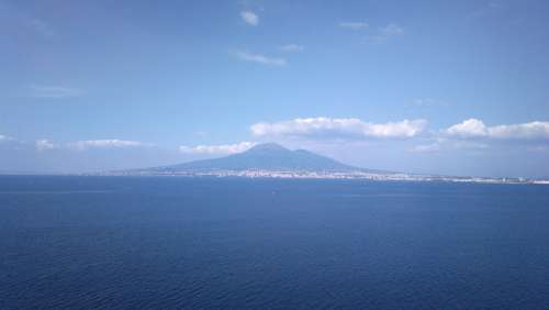 Sea Water Mountain Volcano Italy Blue