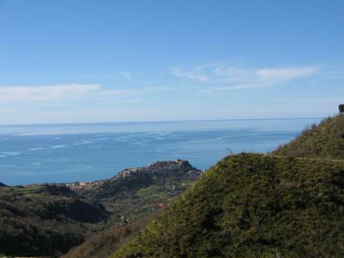 Sea Sky Belvedere Blue Summer Hills Landscape