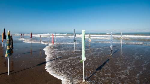 Sea Beach Umbrellas Summer Sand Holidays