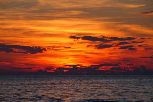 Sea Sunset Abendstimmung Sky Vacations Water Sun
