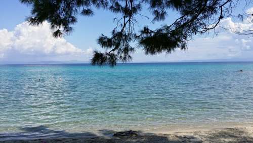 Sea Sun Sky Water Clouds Coast Blue Summer