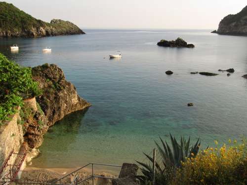 Sea Bay Corfu Greece Beach Rest Vacations