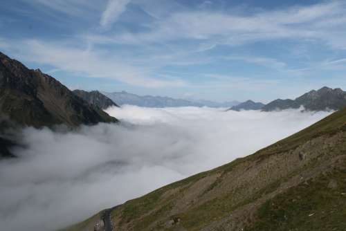 Sea Of Clouds Sky Mountain Pyrénées Landscape