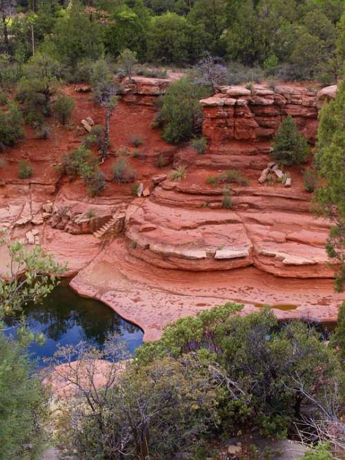 Sedona Arizona Red Rocks River Water Landscape