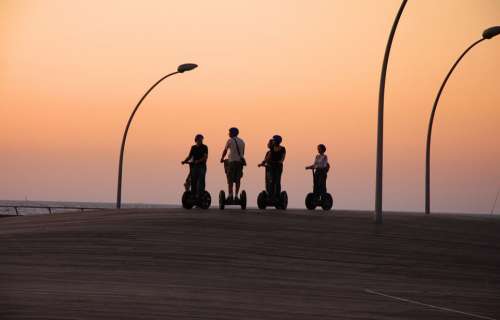 Segway People Ride Sunset Group Fun