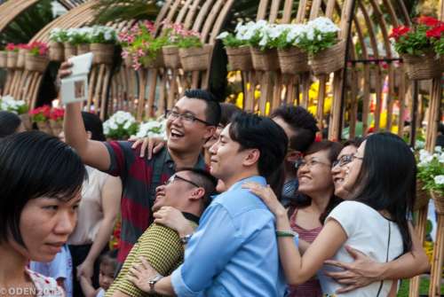 Selfie People Asian Flowers Street Vietnam Saigon