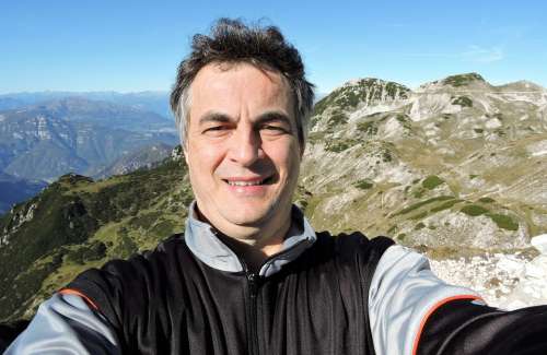 Selfie Man Mountain Small Dolomites Alps