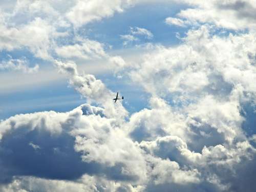 Selgelflieger Glider Aircraft Sky Clouds