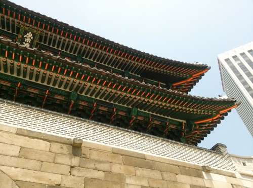 Seoul Namdaemun Mono Old Buildings