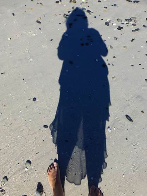 Shadow Beach Sand Human Silhouette Woman Hispanic