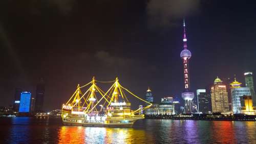 Shanghai The Bund Night View Oriental Pearl Tower