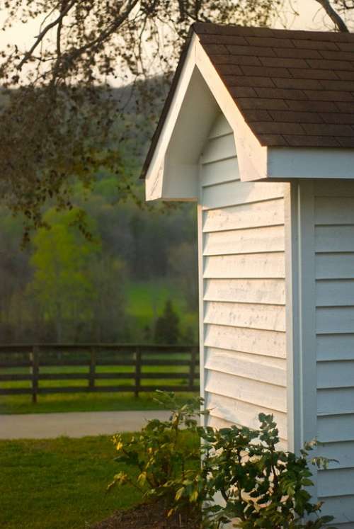Shed White Hut Wood Building Barn Outside