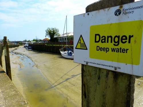 Shield Warning Danger Of Water Ebb Tides Water