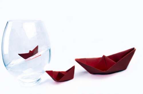 Ship Away Boat Vase Water Paper Boat Travel